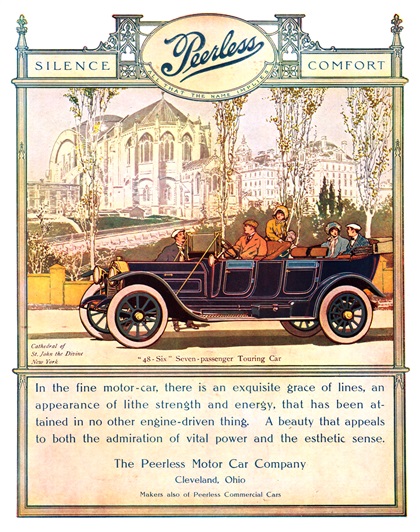Peerless '48-Six' Seven-passenger Touring Car Ad (1911–1912): Cathedral of St. John the Divine, New York