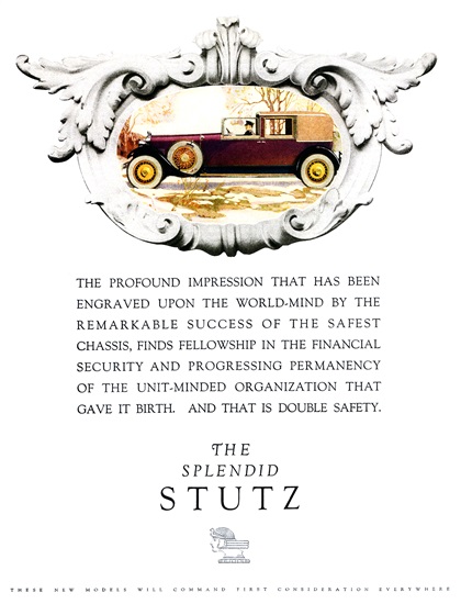 The Splendid Stutz Ad (January, 1928)