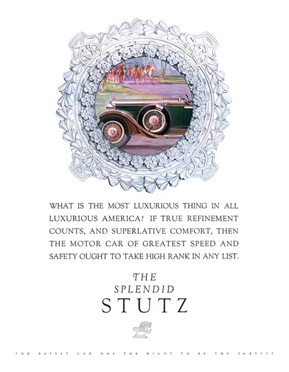 The Splendid Stutz Ad (June, 1928) – 2-Passenger Speedster