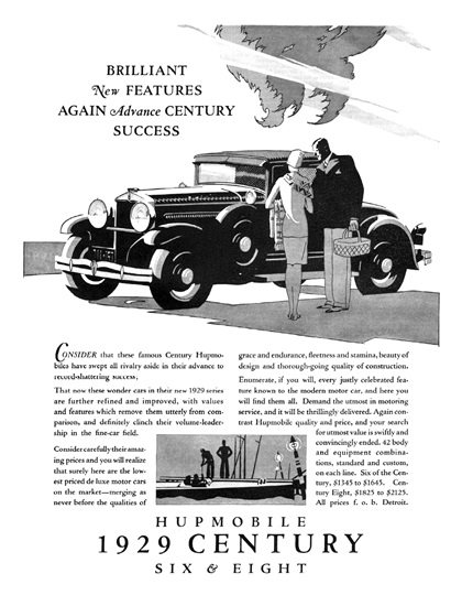 Hupmobile Century Six and Eight Advertising Campaign (1928–1929)