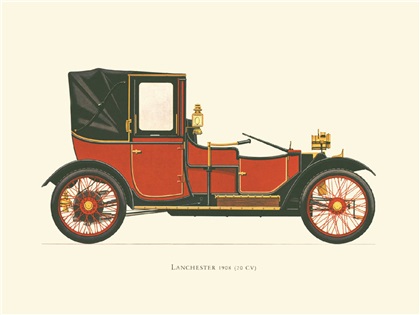 1908 Lanchester 20 CV - Illustrated by Hans A. Muth