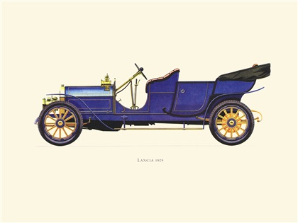 1909 Lancia - Illustrated by Hans A. Muth