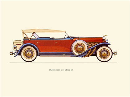 1929 Duesenberg SJ - Illustrated by Hans A. Muth