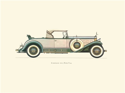 1931 Cadillac V16 - Illustrated by Hans A. Muth