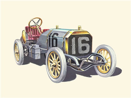 1906 Locomobile 'Old 16' - Illustrated by Pierre Dumont
