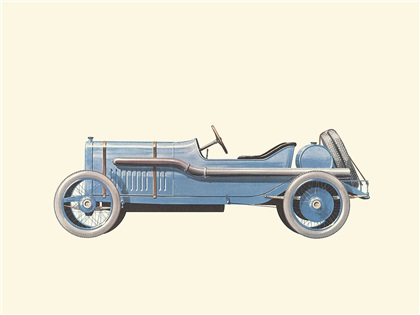 1912 Peugeot GP - Illustrated by Pierre Dumont