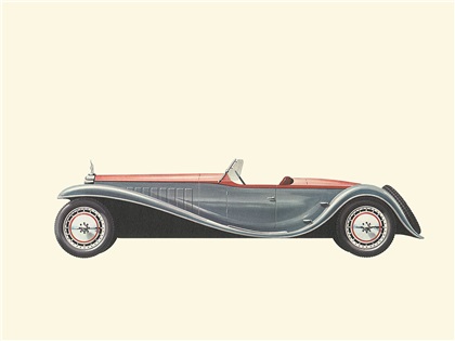 1927–1933 Bugatti Type 41 (Royale) - Esders Roadster - Illustrated by Pierre Dumont