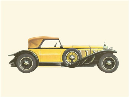 1928 Mercedes-Benz SS 38/250 HP Hibbard and Darrin Convertible - Illustrated by Pierre Dumont