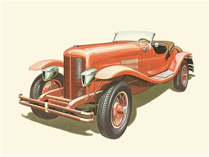1929 DuPont Model G Speedster - Illustrated by Pierre Dumont