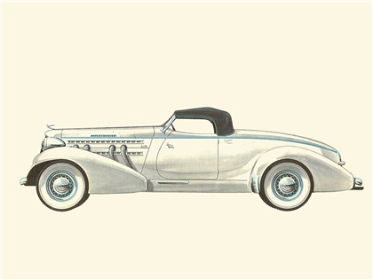 1936 Auburn Speedster - Illustrated by Pierre Dumont
