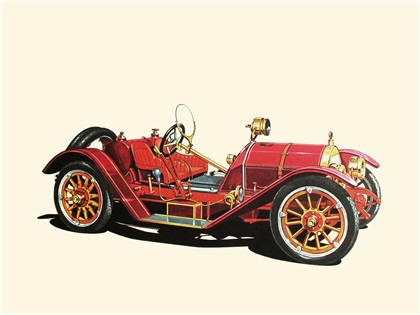 1914 Mercer 35J Raceabout - Illustrated by Klaus Bürgle