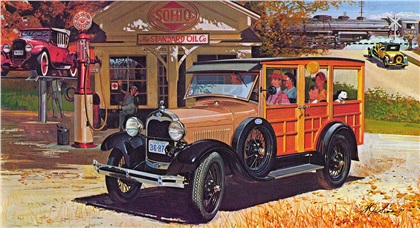 1929 Ford Model A Station Wagon: Illustrated by William J. Sims