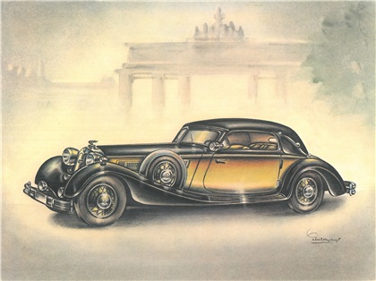 1937 Horch 853 Sport-Cabriolet: Illustrated by Piet Olyslager