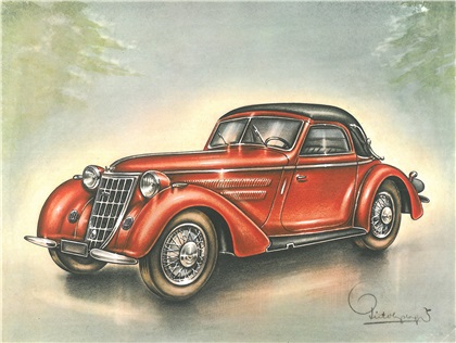 1937 Wanderer Type W25 Sports Cabriolet: Illustrated by Piet Olyslager