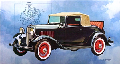 1932 Ford — Single block V-8 engine: Illustrated by Robert M. Moyer