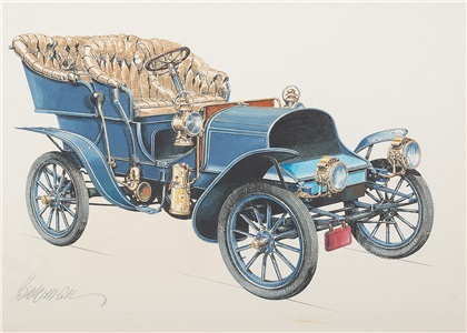 1904 Franklin 5-Passenger Touring: Illustrated by Jerome D. Biederman