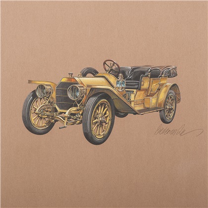 1909 Locomobile 30 Baby Tonneau Touring: Illustrated by Jerome D. Biederman