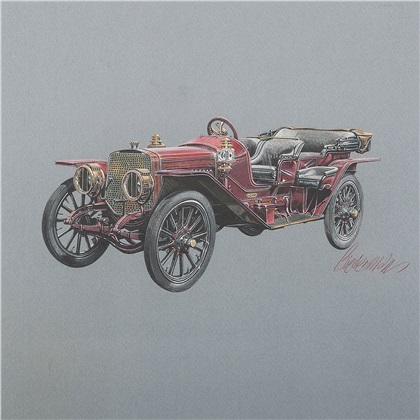 1909 Lozier Briarcliff Touring: Illustrated by Jerome D. Biederman