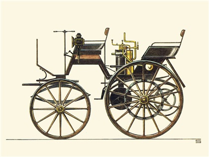 1886 Daimler Motorkutsche: Illustrated by Ralf Swoboda