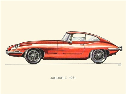 1961 Jaguar E: Illustrated by Ralf Swoboda
