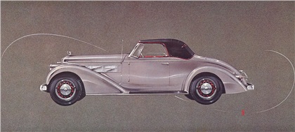 1936 Pierce-Arrow 1602 Salon Twelve Convertible — 'The Bullet': Artwork by Count Alexis de Sakhnoffsky