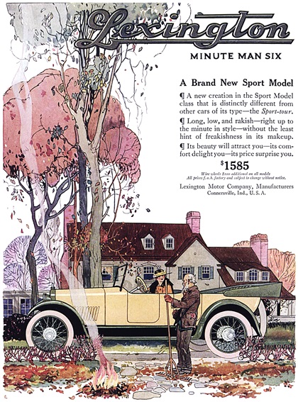 Lexington Minute Man Six Ad (November, 1917): A Brand New Sport Model