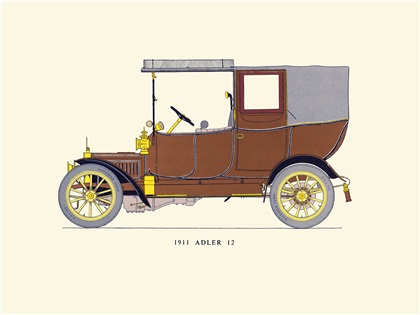 1911 Adler 12 Laundaulet body by Morgan & Company Limited, London, England: Drawn by George Oliver