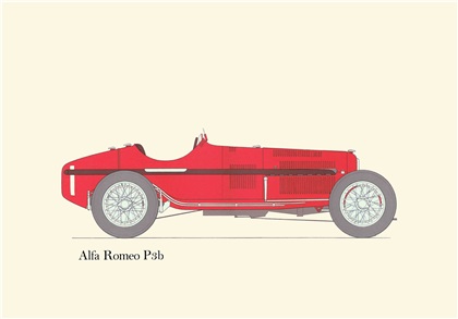 1934 Alfa Romeo P3b: Drawn by George Oliver