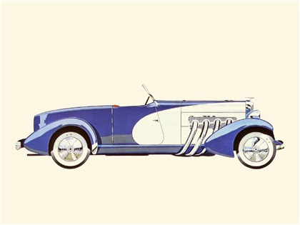 Duesenberg SJ Speedster - Illustrated by Hans A. Muth