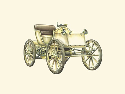 1898/99 Jeantaud (Count Gaston de Chasseloup-Laubat 39.24/43.69 mph): Illustrated by Piet Olyslager