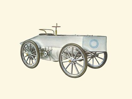 1899 Jeantaud (Count Gaston de Chasseloup-Laubat 57.60 mph): Illustrated by Piet Olyslager