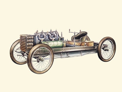 1903 Ford '999' (Henry Ford 91.37 mph): Illustrated by Piet Olyslager