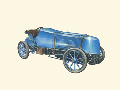 1903 Gobron-Brillie (Arthur Duray 83.47/84.73 mph): Illustrated by Piet Olyslager