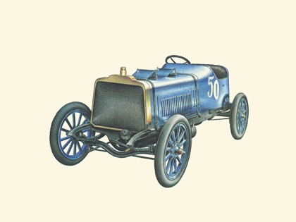 1904 Darracq (P. Baras 104.52 mph): Illustrated by Piet Olyslager