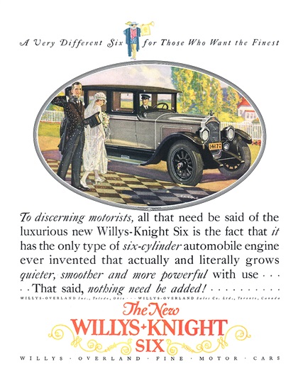 The New Willys-Knight Six Ad (June, 1925) – Illustrated by C.L.Cole