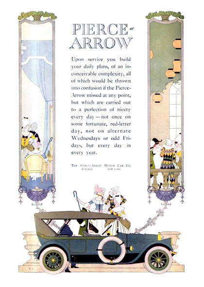 Pierce-Arrow Ad (September–October, 1914) - Illustrated by Rene Clark