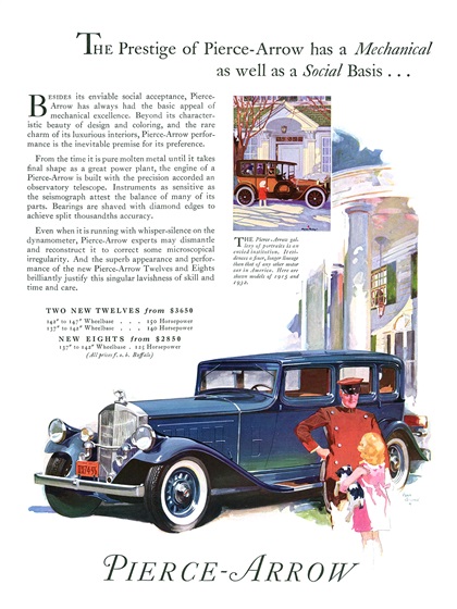 Pierce-Arrow Sedan Ad (April–May, 1932) – Illustrated by Paul Gerding
