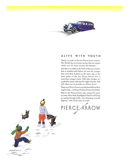 Pierce-Arrow Ad (February, 1934) – Alive With Youth