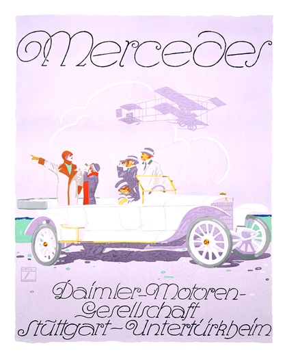 Mercedes 37/90 PS Ad (1914) – Illustrated by Ludwig Hohlwein