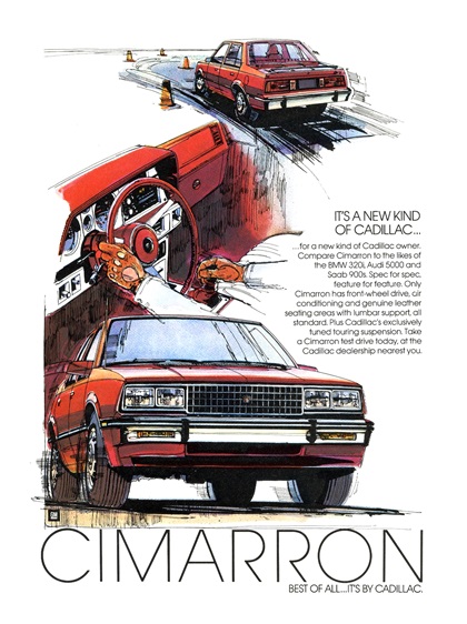 Cimarron by Cadillac Advertising Art (1982)