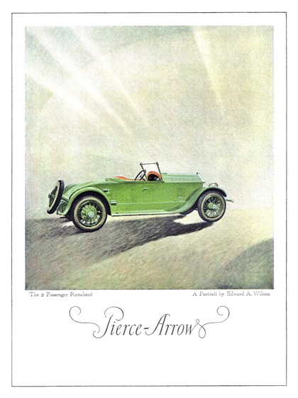 Pierce-Arrow 2 Passenger Runabout Ad (June, 1921) – Illustrated by Edward A. Wilson