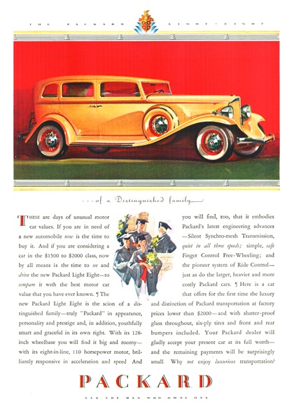 Packard Light Eight Sedan Ad (June, 1932)