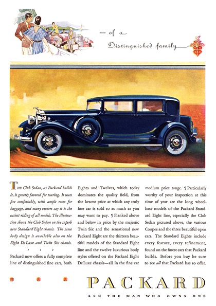 Packard Standard Eight Club Sedan Ad (August, 1932)