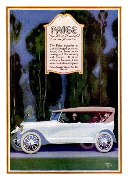 Paige Touring Car Ad (April, 1918) – Illustrated by George Harper