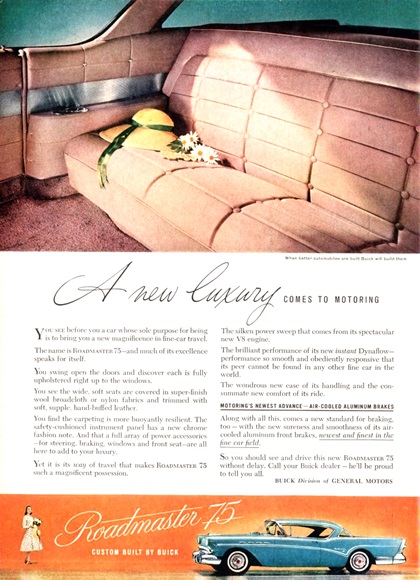 Buick Roadmaster 75 Ad (June, 1957) – A new luxury comes to motoring