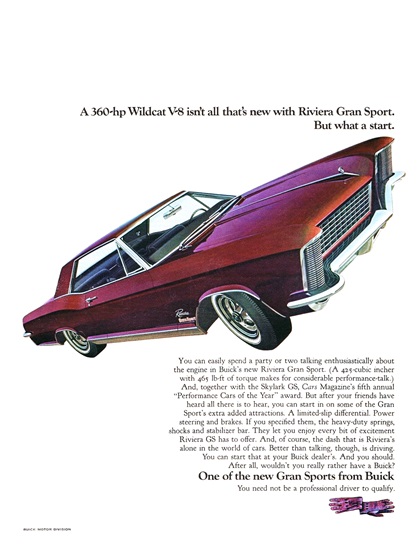 Buick Riviera Gran Sport Ad (May, 1965)