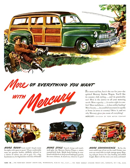 Mercury Station Wagon Ad (May, 1946) – More Of Everything You Want With Mercury