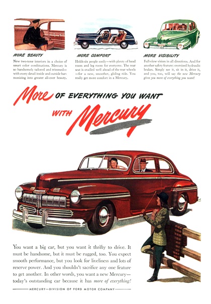 Mercury Two-Door Sedan Ad (November, 1946) – More Of Everything You Want With Mercury