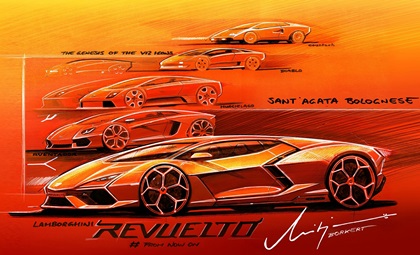 Lamborghini LB744 Revuelto (2023) – Design Sketch