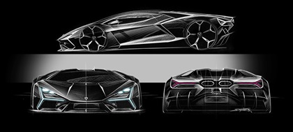 Lamborghini LB744 Revuelto (2023) – Design Sketch
